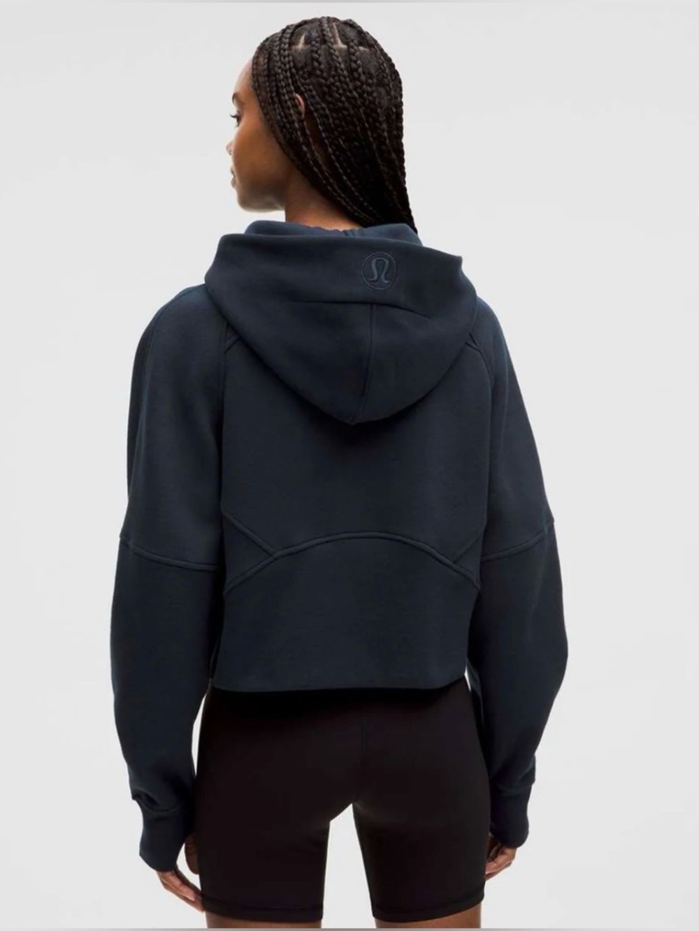 Lululemon Scuba Navy Blue Hoodie with Gold Zipper Size XS/S - Picture 3 of 5